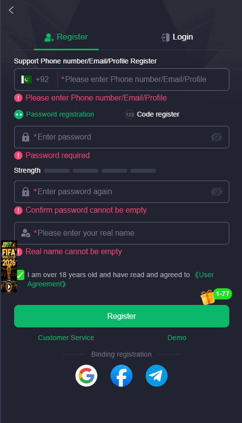Register jj55 App